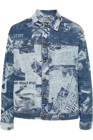 VERSACE Veste en jean imprimée