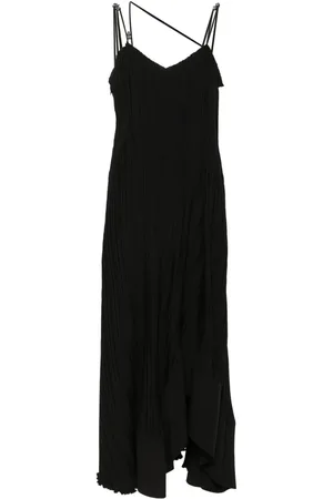 Lanvin Robe plissée à ourlet asymétrique