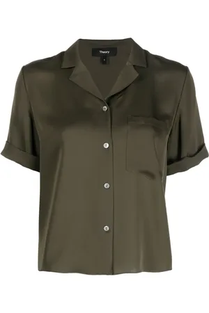 THEORY Chemise en soie à manches courtes
