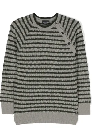 Emporio Armani Pull en maille torsadée à rayures