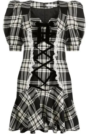 Alessandra Rich Robe lacées à carreaux