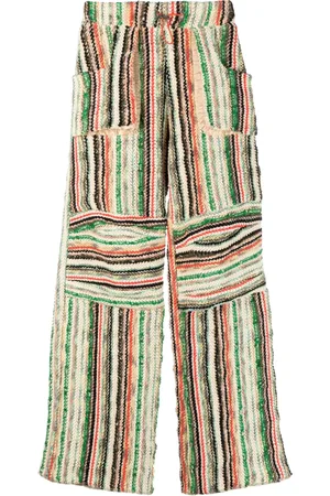 Vitelli Pantalon en coton mélangé à rayures