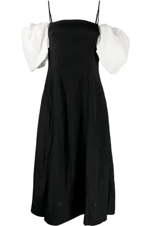 REJINA PYO Robe mi-longue Oksana à manches bouffantes