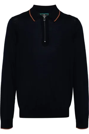 Paul Smith Polo en laine mérinos à manches longues