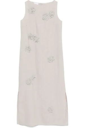 AKRIS Robe longue à fleurs appliquées