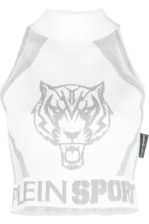 Philipp Plein Haut crop sans manches à motif en jacquard