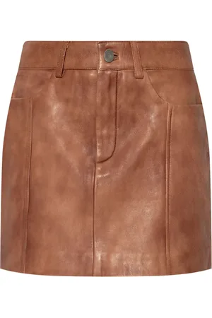 Gestuz Minijupe en cuir à effet délavé