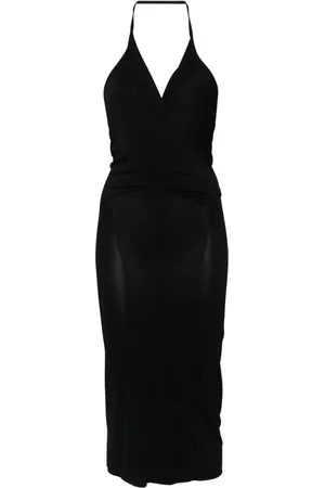 Rick Owens Robe Rose mi-longue à effet bénitier
