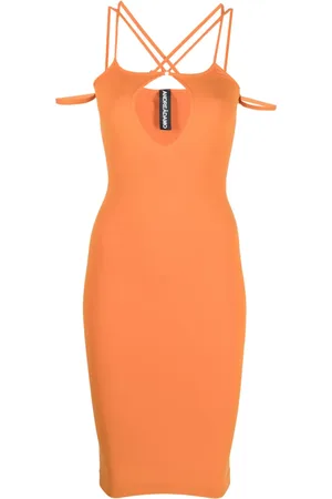 ANDREADAMO Robe mi-longue à détails de sangles