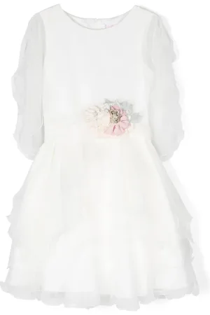 Mimilù Robe drapée à fleurs appliquées