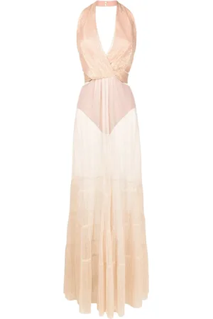 Lethicia Bronstein Robe longue Milena à empiècements transparents