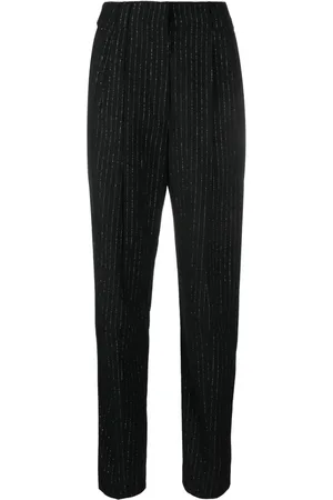 Alessandra Rich Pantalon en laine à fines rayures