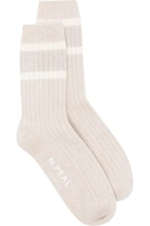 N.PEAL Chaussettes nervurées à rayures