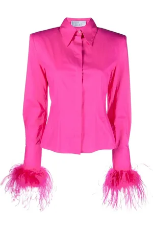 GIUSEPPE DI MORABITO Chemise en soie à détails de plumes