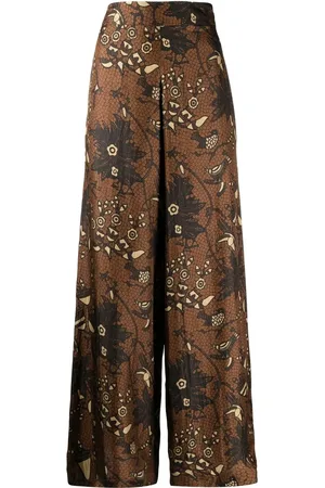 BIYAN Pantalon palazzo en soie à fleurs