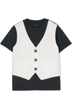 FAY T-shirt en coton à design superposé