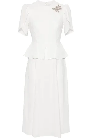 Erdem Robe mi-longue à ornements en cristal