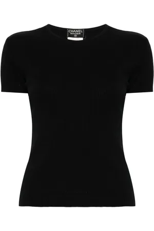CHANEL T-shirt en coton n ervuré(1997)