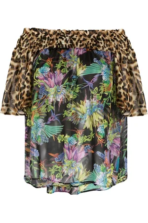 Roberto Cavalli Blouse imprimée à épaules dénudées