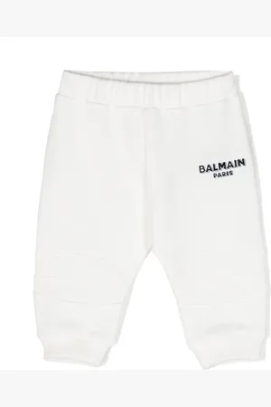 Balmain Pantalon de jogging en coton à logo imprimé