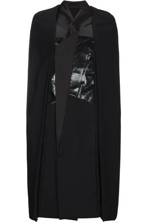 Rick Owens Cape mi-longue à empiècements en cuir