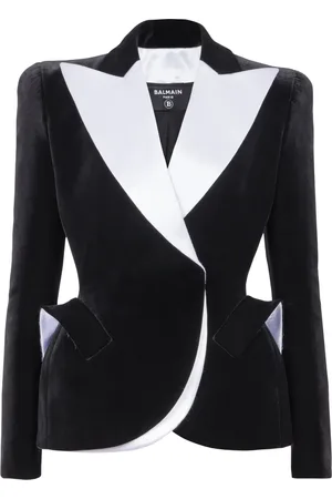 Balmain Blazer en velours à design bicolore