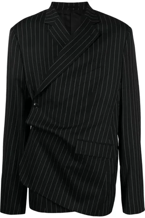 MARTINE ROSE Blazer cache-cœur à fines rayures