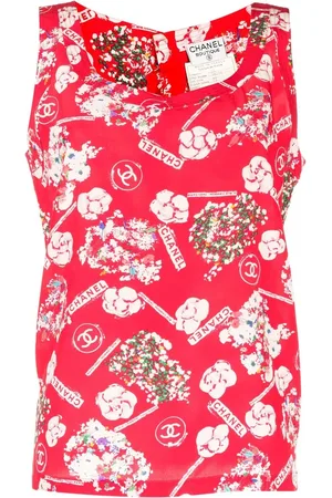 CHANEL Débardeur à imprimé camellia (années 1990-2000)