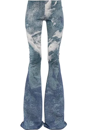 Roberto Cavalli Pantalon évasé à motif en jacquard