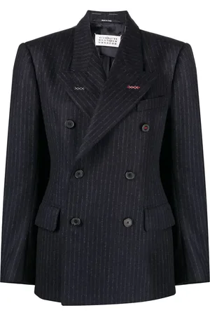 Maison Margiela Blazer rayé en laine à boutonnière croisée