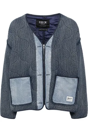 FIVE CM Veste matelassée en jean à col v