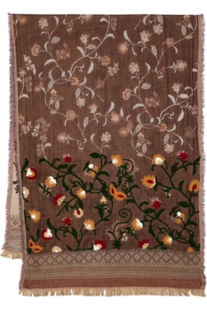 LEATHERSMITH OF LONDON écharpe à fleurs brodées