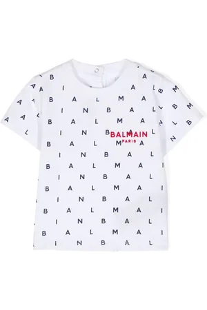 Balmain T-shirt en coton à logo imprimé