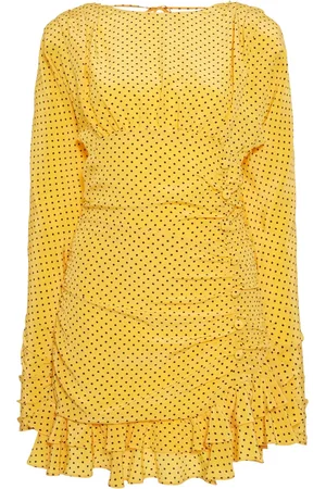 Alessandra Rich Robe courte en soie à pois