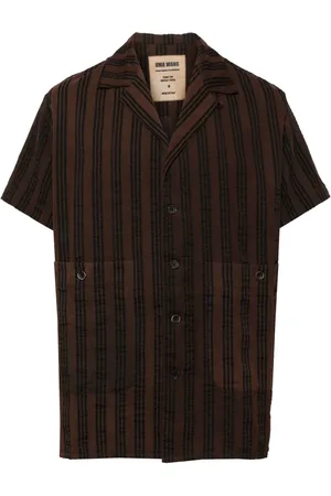 UMA WANG Chemise Rayée à Manches Courtes
