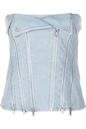 DION LEE Haut bustier en jean