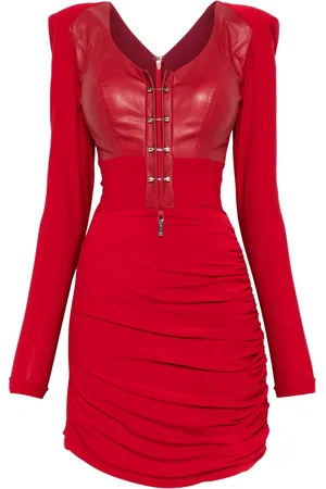 MITILIANE COUTURE Robe courte à empiècements en cuir