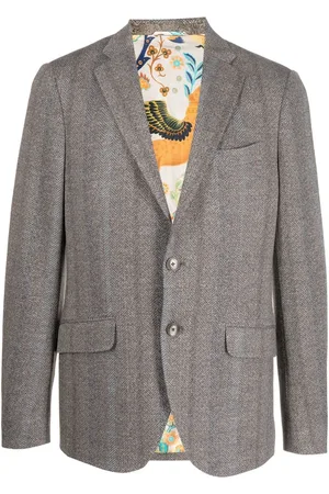 Etro Blazer rayé à motif chevrons en ton sur ton