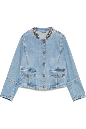 ERMANNO SCERVINO Veste en jean à ornements en cristal