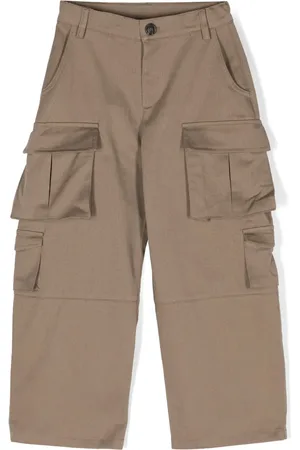 DOUUOD KIDS Pantalon en sergé de coton à poches cargo