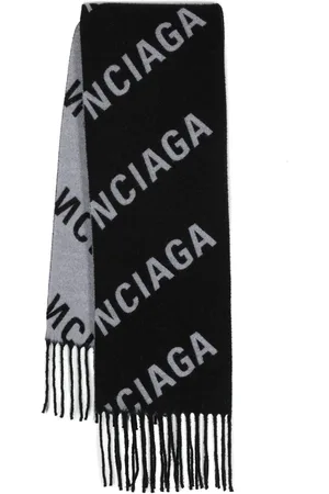 Balenciaga écharpe frangée à logo en jacquard