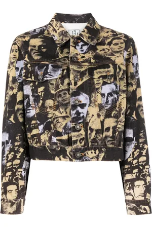 Jean Paul Gaultier Veste en jean à imprimé graphique (1997)