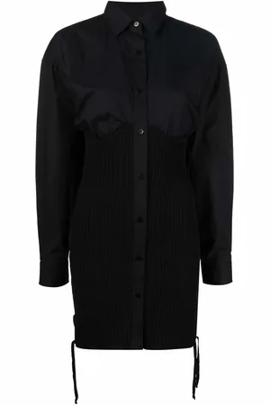 ANDREADAMO Robe-chemise à empiècements nervurés