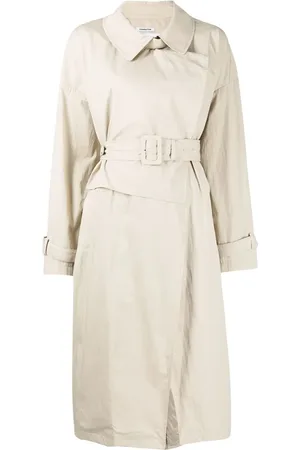 pushBUTTON Trench à taille ceinturée