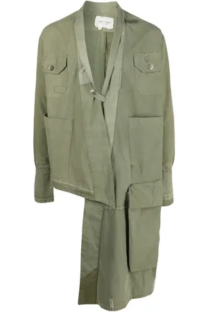 GREG LAUREN Manteau asymétrique à design drapé