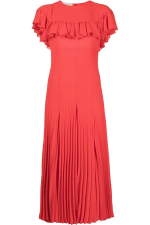 Serafini Robe volantée à ourlet plissé