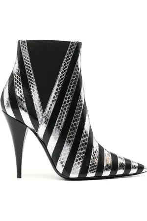 Saint Laurent Bottines Kiki 100 mm à effet peau de serpent