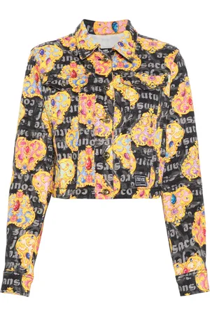 VERSACE Veste en jean à imprimé Heart Couture