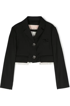 Elisabetta Franchi Blazer crop à logo brodé