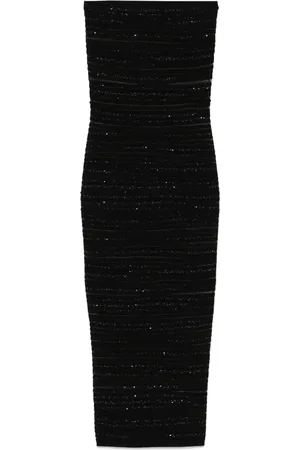 Balmain Robe bustier mi-longue en maille
